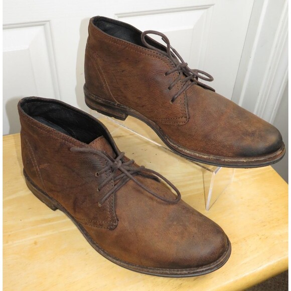 FRYE Men\'s Sz 9.5 D Oscar Chukka Ankle Boots Whiskey Brown Leather Style 3482460